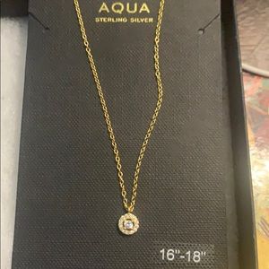 Aqua Sterling silver 18k yellow gold plated necklace